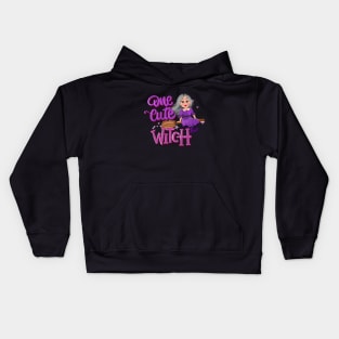 One cute witch in a broom Kids Hoodie